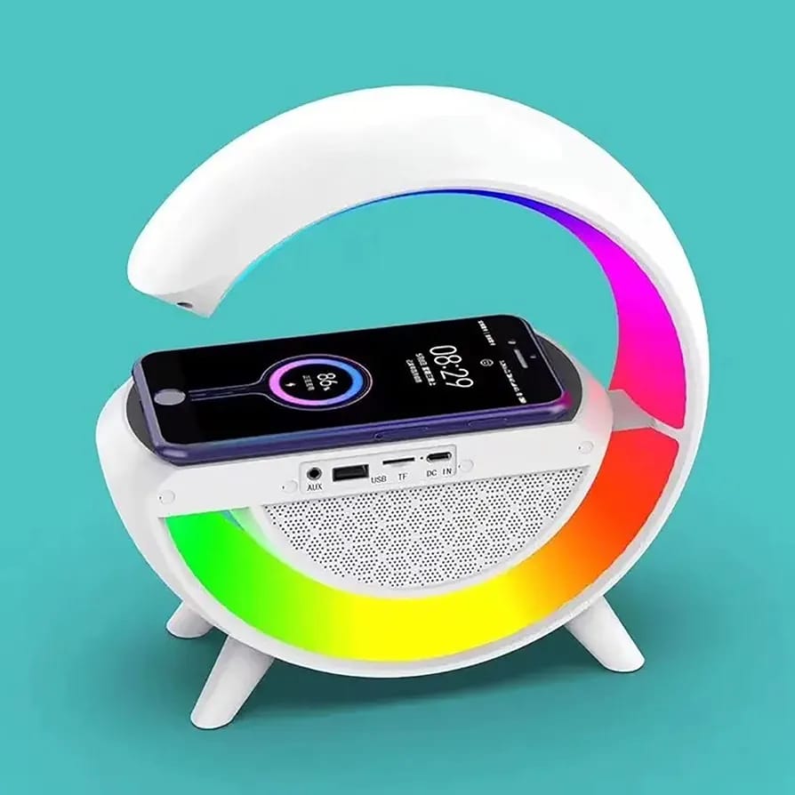 Bocina Rgb Reloj y Cargador Inalámbrico