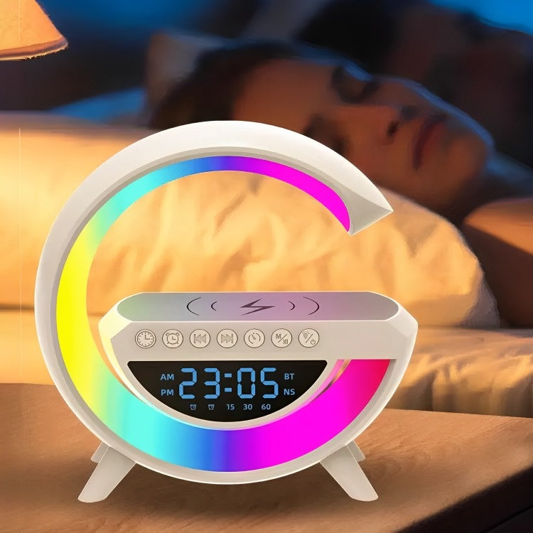 Bocina Rgb Reloj y Cargador Inalámbrico